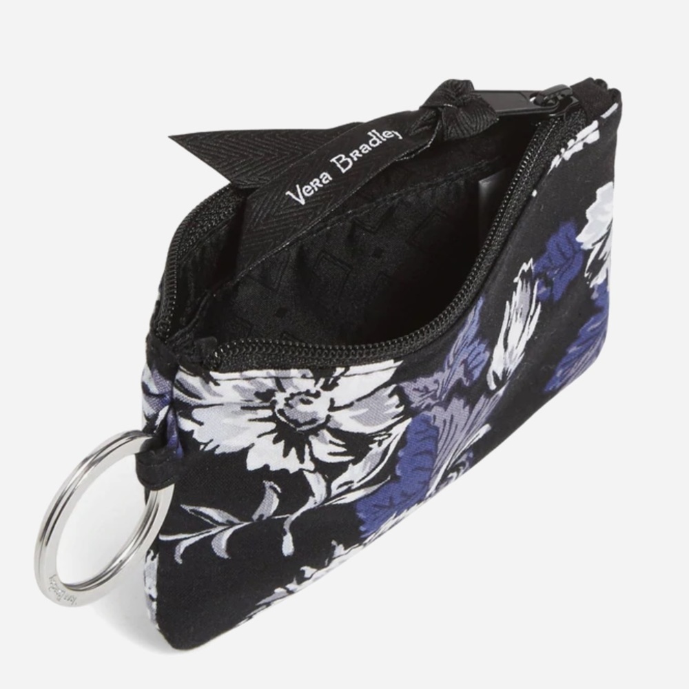 Vera Bradley Factory Style Zip ID Case Frosted Floral nwt